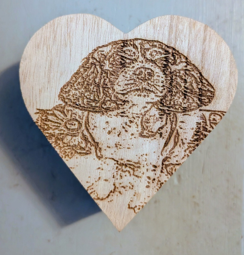 Wood-burned pet portrait
