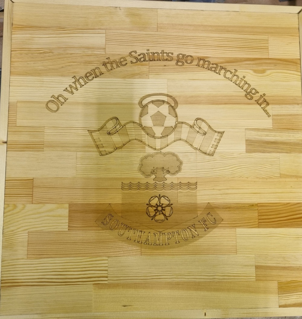 Engraved bamboo board